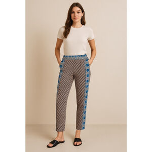 Free People Easy Pleat Pants Small Boho Floral Straight Leg Lightweight Casual